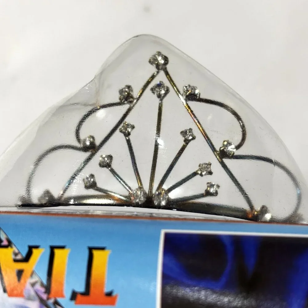 Vtg 90’s Rhinestone Dress Up Tiara on metal band